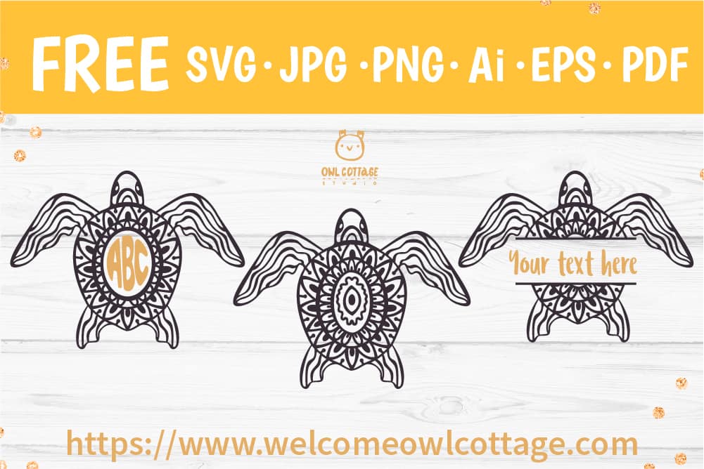 FREE Sea Turtle SVG Cut File from Owl Cottage Studio Free Designs Gallery