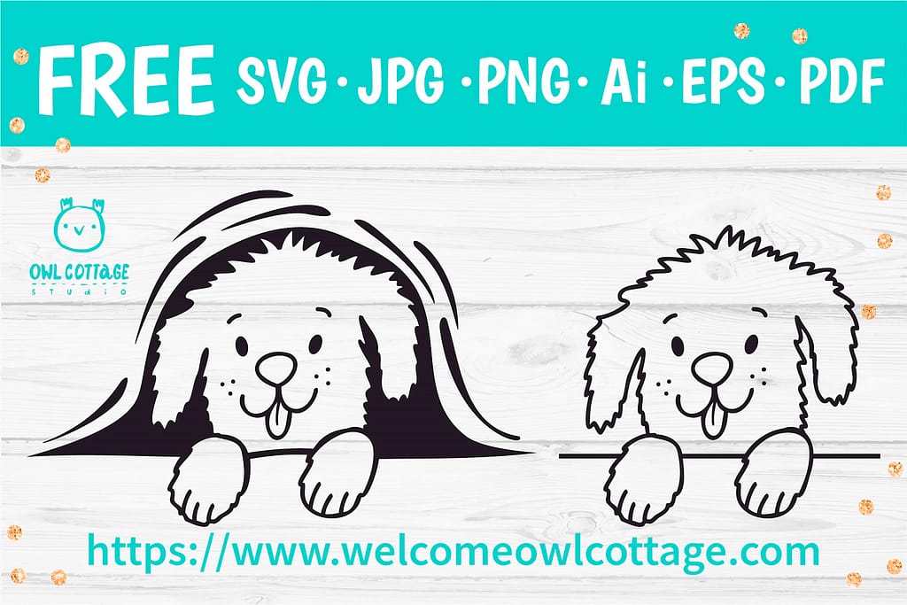 Cute Peeking Dog SVG