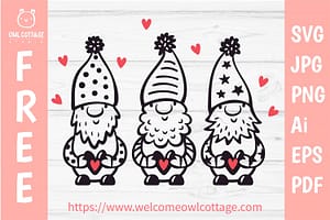 Valentine Gnomes, Gnome Holding Heart Svg, Valentine's Day Svg