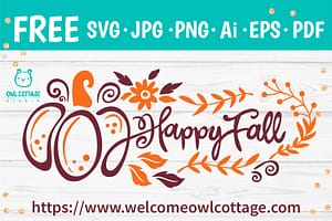 Free Happy Fall and Pumpkin Decorative SVG